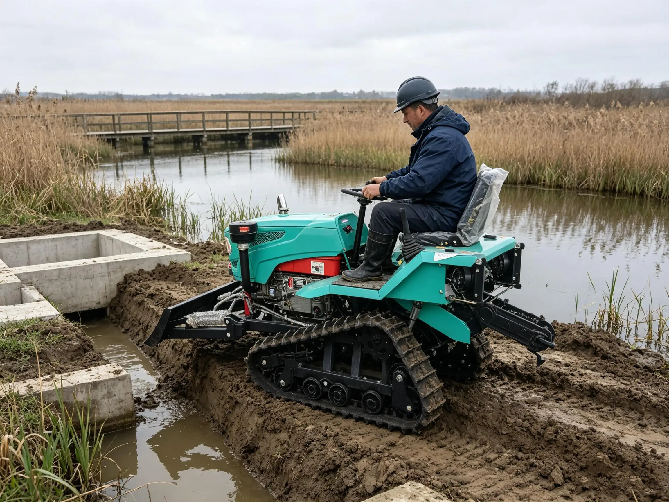 35HP Multi‑Function Crawler Farm Tractor with Rotary Tiller for Orchard Greenhouse Mountain Terrain