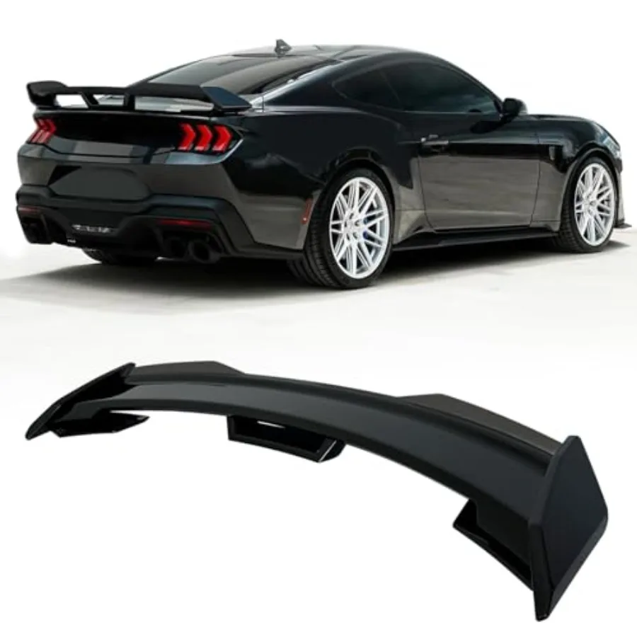 for Mustang Rear Spoiler Wickerbill Set Compatible with 2024-2025 Mustang EcoBoost GT Dark Horse Style Rear Trunk Spoiler Wing