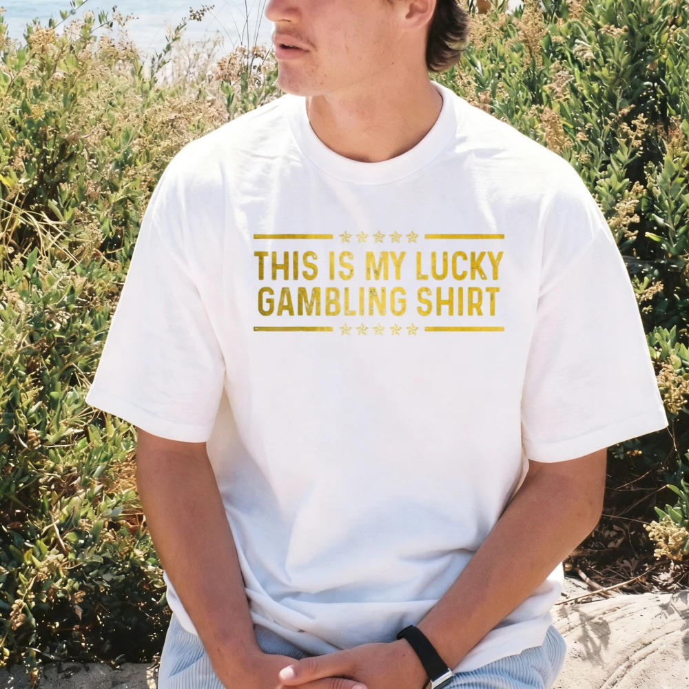 This Is My Lucky Gambling Shirt Funny Casino Gambler Crew Neck Short Sleeves Cotton T-shirt Soft Y2k Breathe Man Women Tees