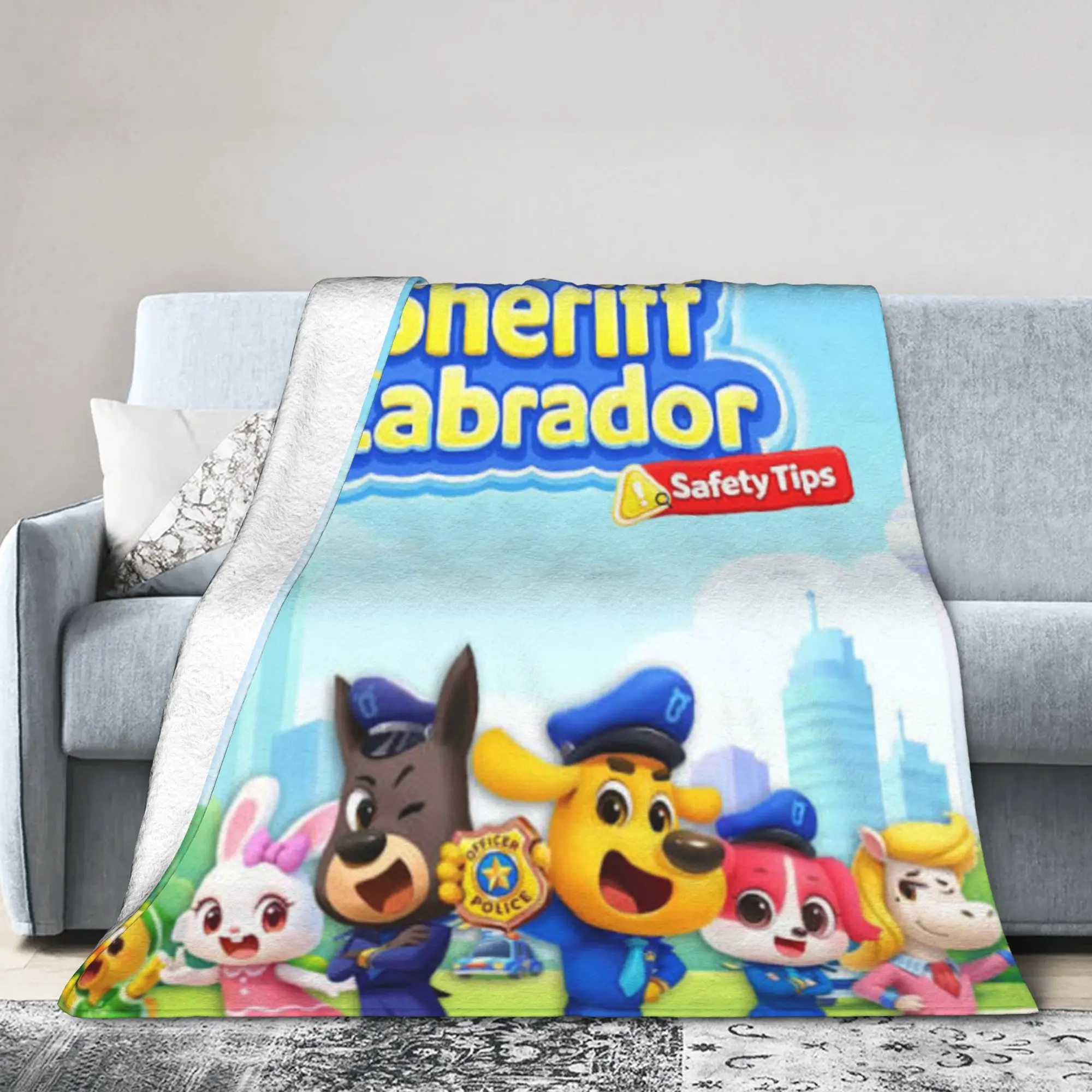 Safety Sheriff Labrador  Accessories Blankets Soft Fleece  Throw Blanket Relax Quilt