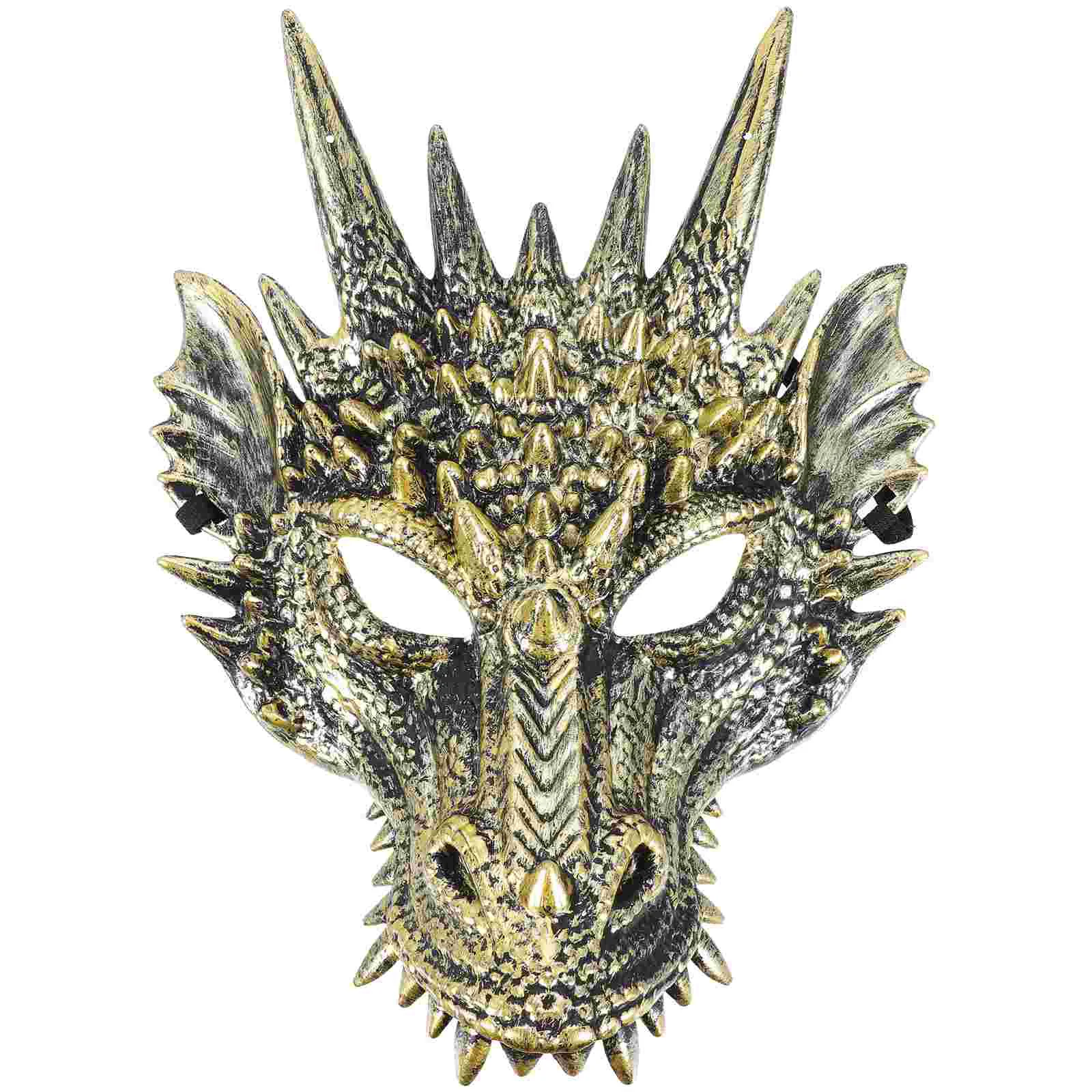 Dragon Mask Halloween Blow up Costume Zombie Face Animal Facial Half Mens Masquerade Cosplay Supply Accessory Man
