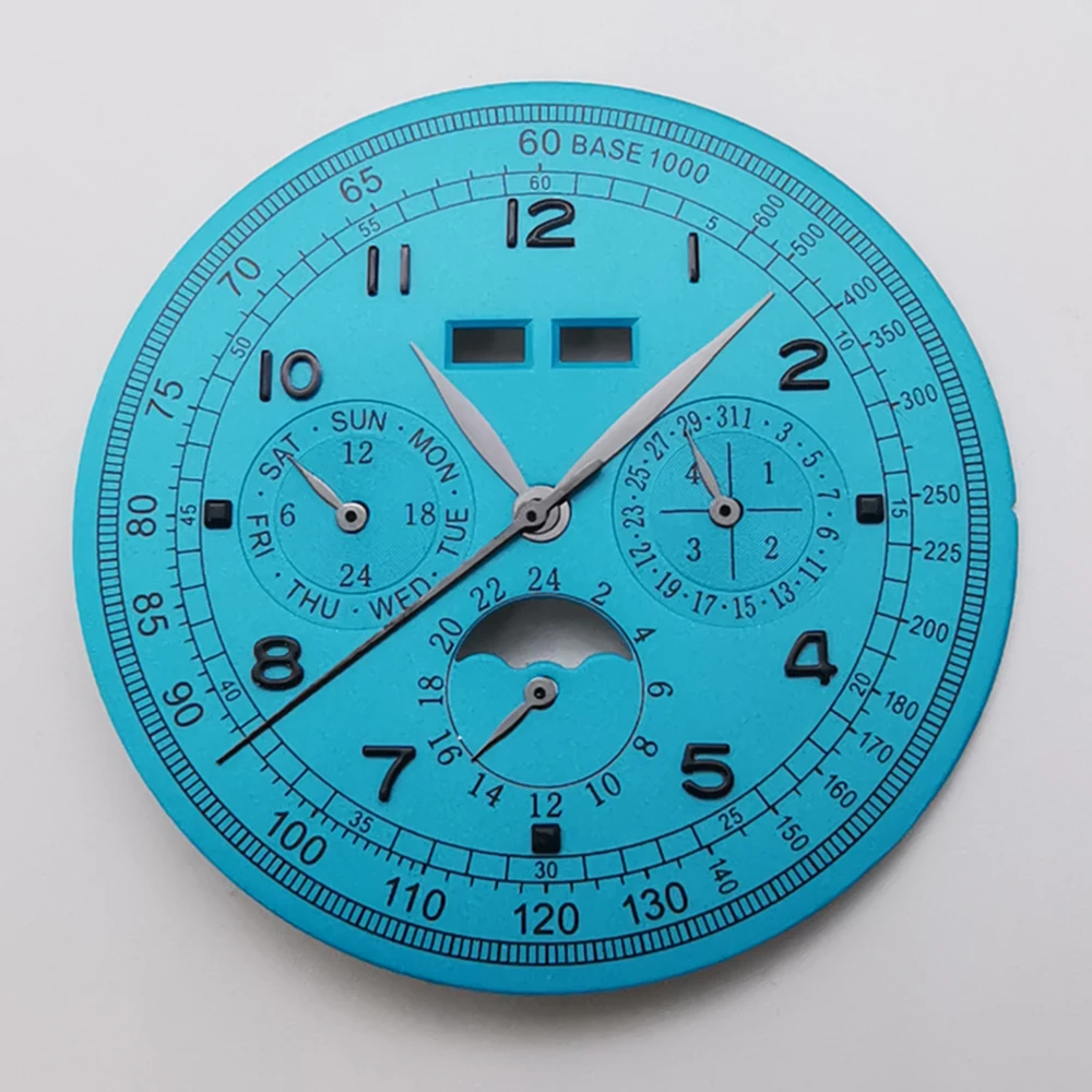 36.5mm Sterile Watch Dial Hands Fit ST1655 Multifunctional Automatic Movement