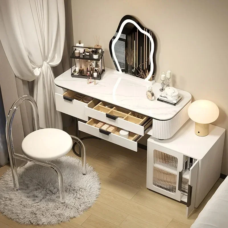 Tocador moderno De estilo nórdico para niñas, Tocador De Maquillaje multifuncional, muebles De lujo para dormitorio