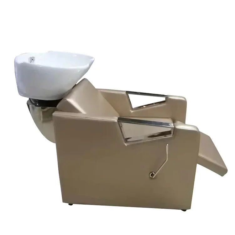 2026 Factory Direct Sale Fashion Design Comfortable Professional Hair Shampoo Chair Shampoo Bowl and Chair Hair Salon Furniture