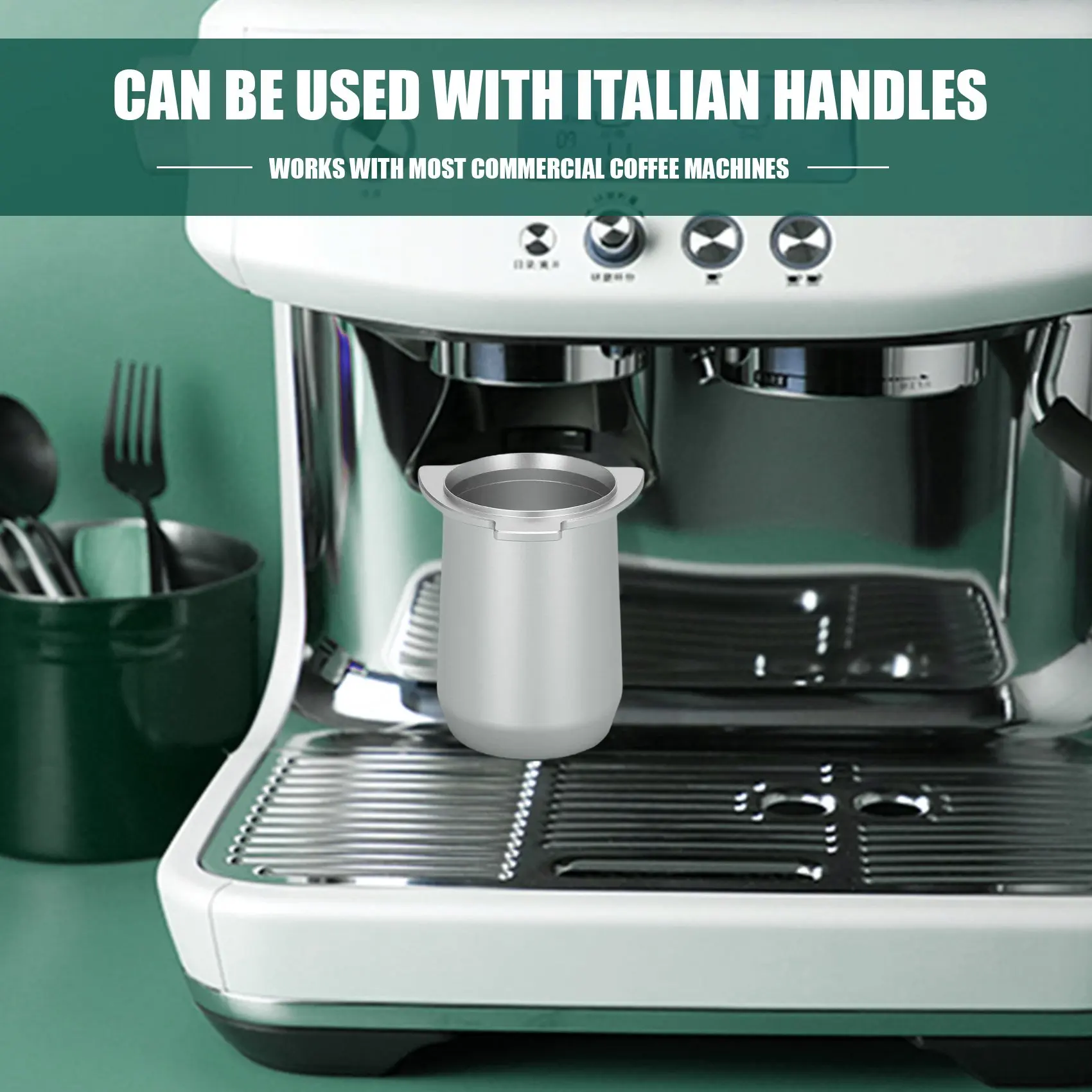 SLQZT per alimentatore per polvere per tazza dosatrice per caffè in acciaio inossidabile serie 8, per tazza dosatrice per macchina per caffè espresso 870 da 53 mm