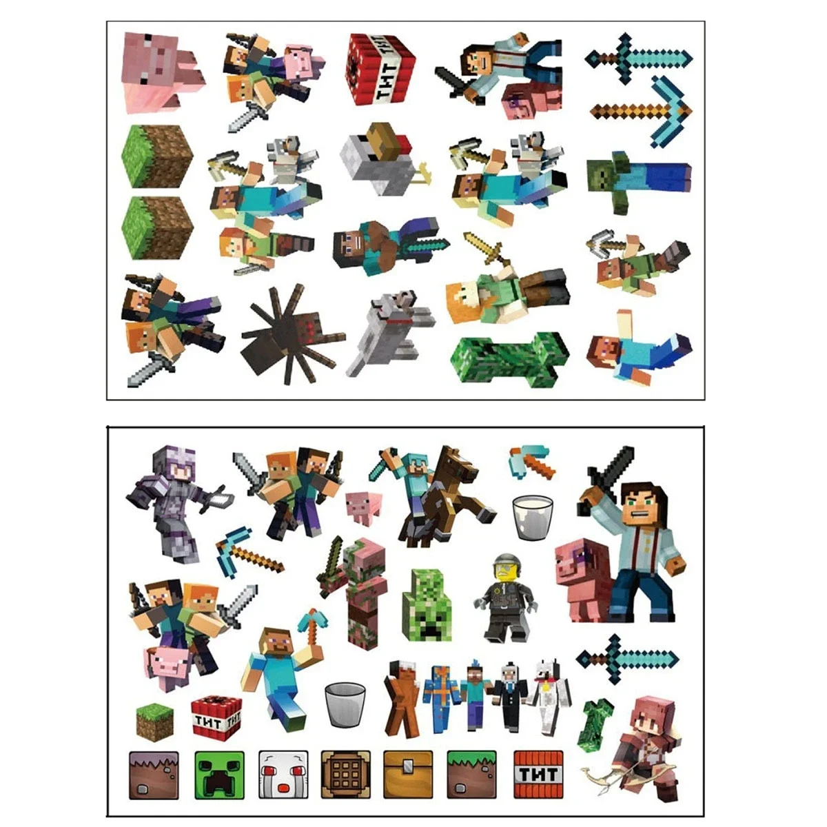 Game My World sticker Original Tattoo Stickers Minecrafte Action Figure Cartoon Pixel Anime Toys Christmas Kids Birthday Gifts