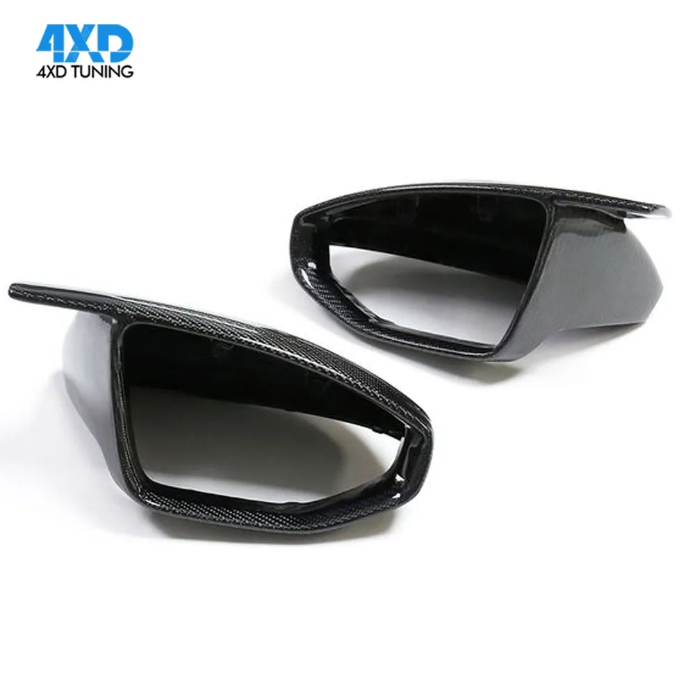 For Audi A6 A7 A8 C8  E-tron  2019 - UP Only  LHD 2Pcs Carbon Fiber M Look OX Horns Style Rearview Mirror Cover Caps 2021 2022