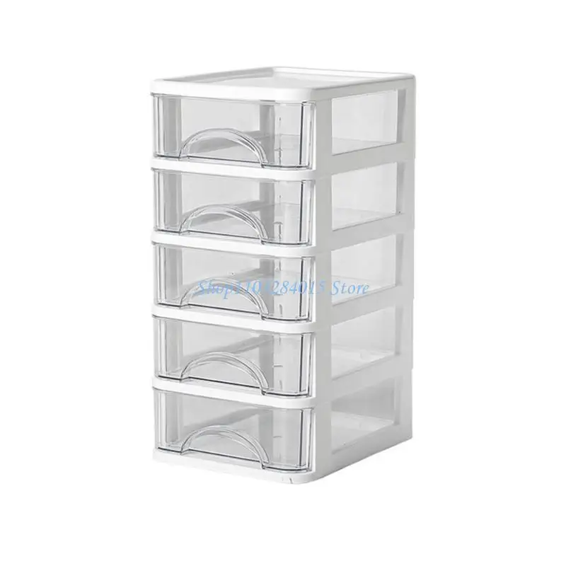 

R6FF Small Desk Clear Desktop Storage Plastic Stackable Desktop Organizers