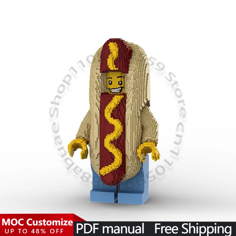 

9288 деталей, конструктор MOC «Человек-хот-дог», модульный, простой, развивающий, креативный, для самостоятельной сборки, подарок для мальчиков на праздник