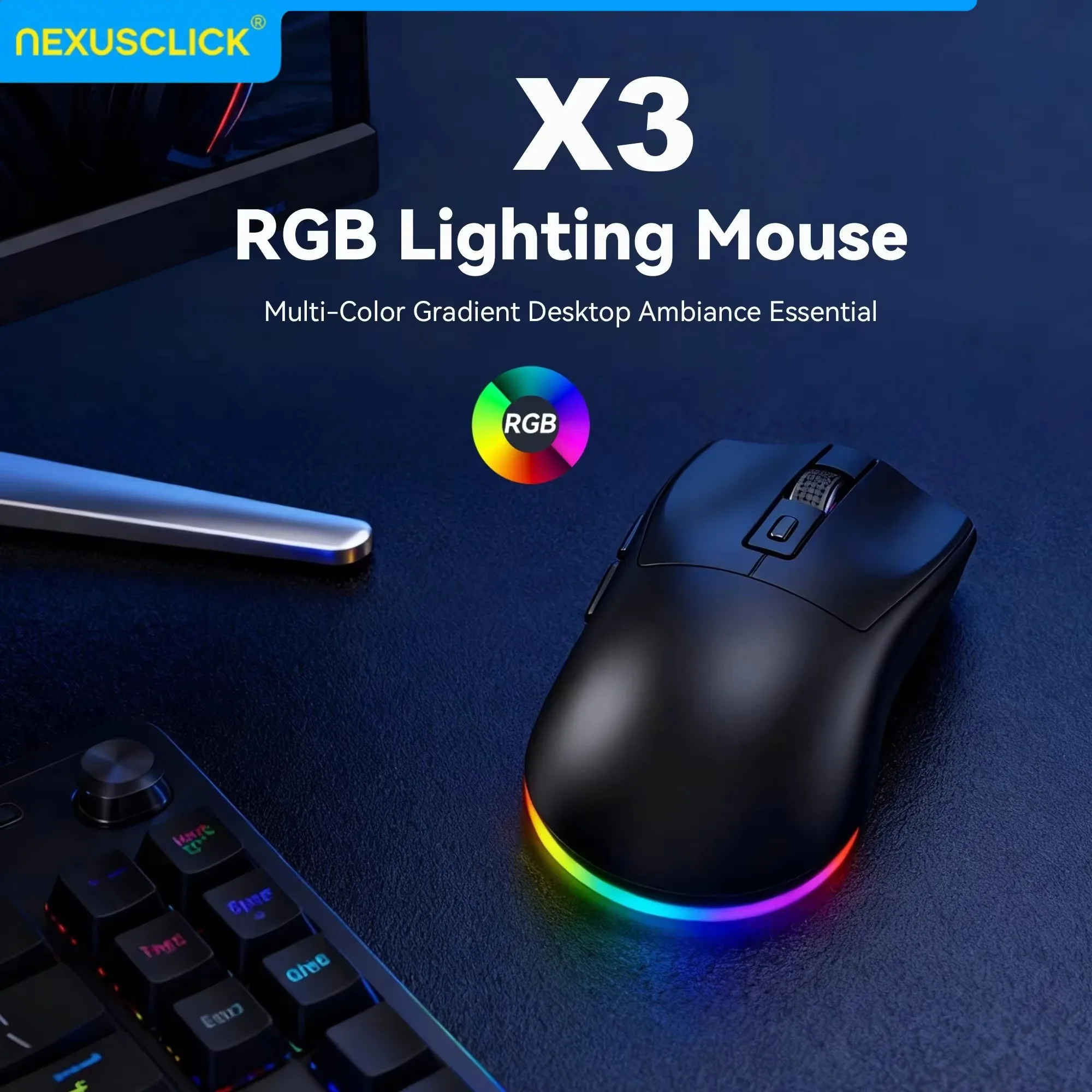 NexusClick Bluetooth Wireless Native Mouse, Game Two-Mode E-sports Laptop PAW311 Computer Lightweight Magnetic Charging New 2026