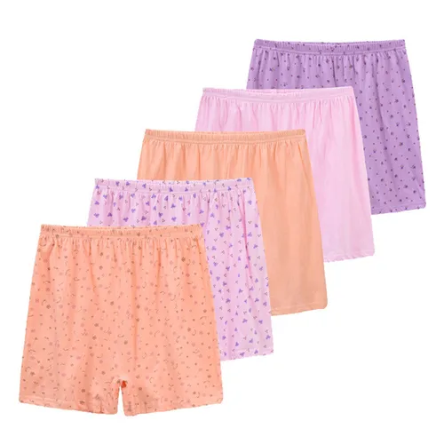 Imagen 2 del producto 6 unids/lote de ropa interior femenina, calzoncillos boxer transpirables para mujer, bragas holgadas de algodón de mediana edad, bragas de cintura alta para mujer