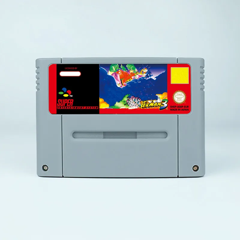 سوبر لعبة Bombermaned 1 2 3 4 5EUR USA16 بت عمل بطاقة الألعاب لخرطوشة لعبة snes وحدة تحكم ألعاب الفيديو