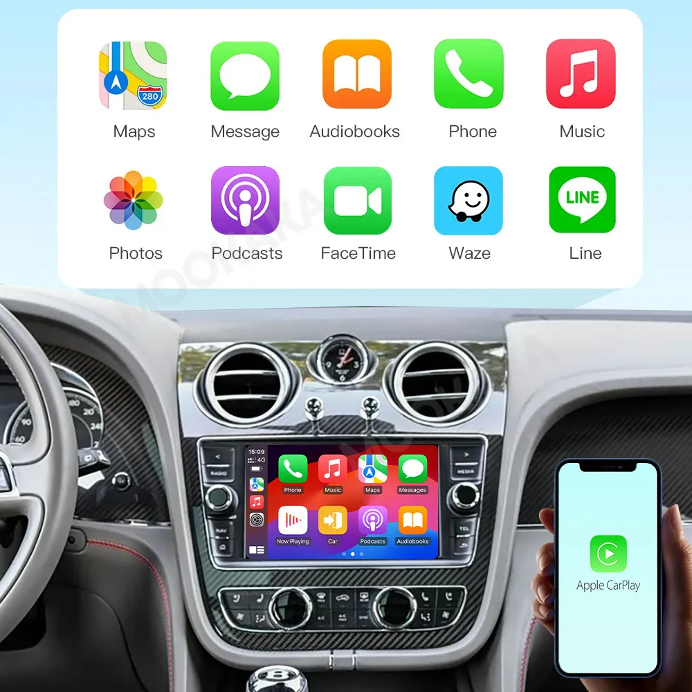 Original Car Upgrade Carplay For Bentley Bentayga 2016~2019 Module Car Accessories Android Auto Airplay Mirror Link