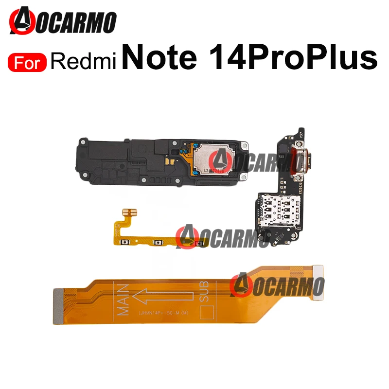 For Redmi Note 14Pro+ Plus 14 Pro+ 5G Power Flex Main Board Flex Cable Charging Port Earpiece Speaker Loudspeaker Replacement
