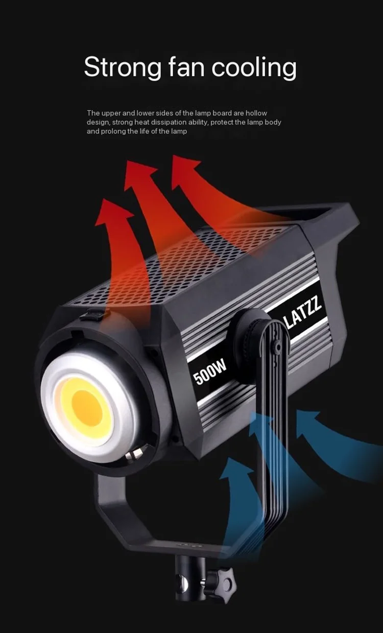 LATZZ 500W LED Video Light Bi-color 300w 400w Continuous Output