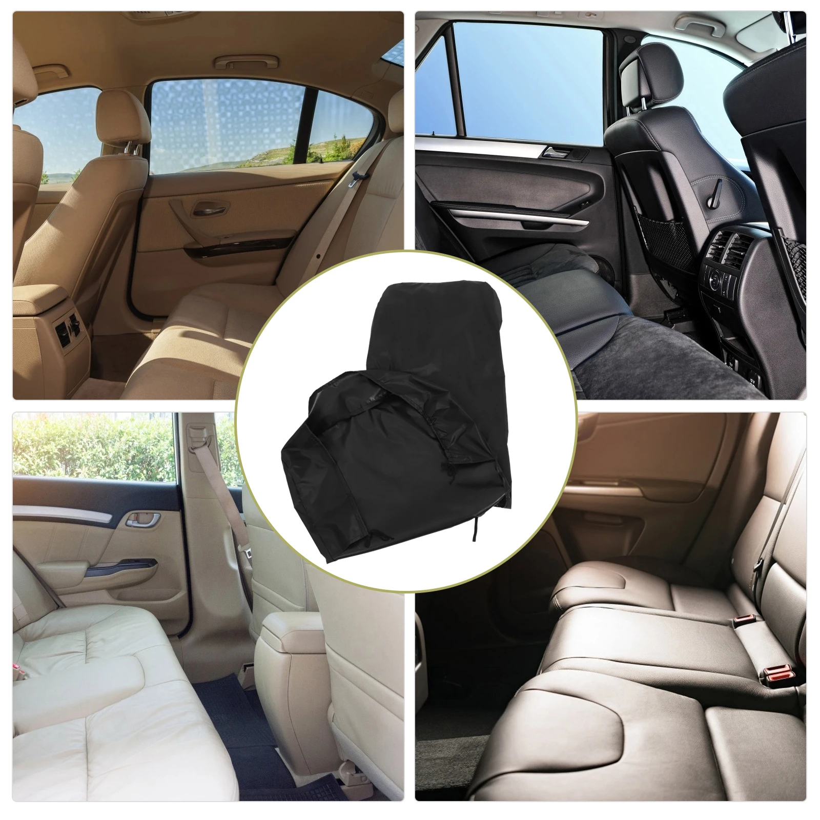 

2 Pcs Car Seat Covers Heavy Duty Polyester Rear Protectors for Truck Van Automotive Black Red Universal Fit Easy Clean