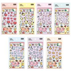 Bt21 Popular Anime Kawaii Tata Cooky Mini Sticker Diy Mobile Phone Case Notebook Suitcase Transparent Sticker Decorative Sticker