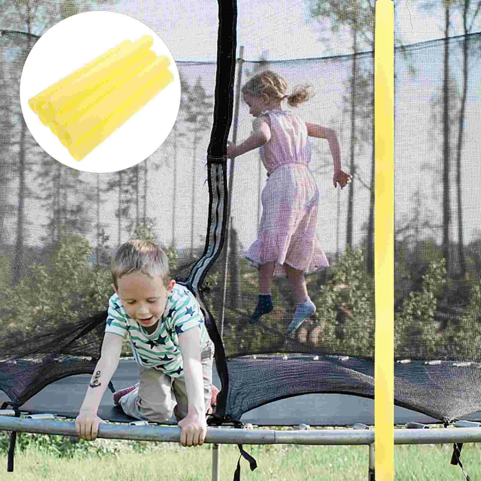 10 Pcs Trampoline Anti-collision Tube Accessory Pole Sleeves Foam Padding The Fence Yellow Child