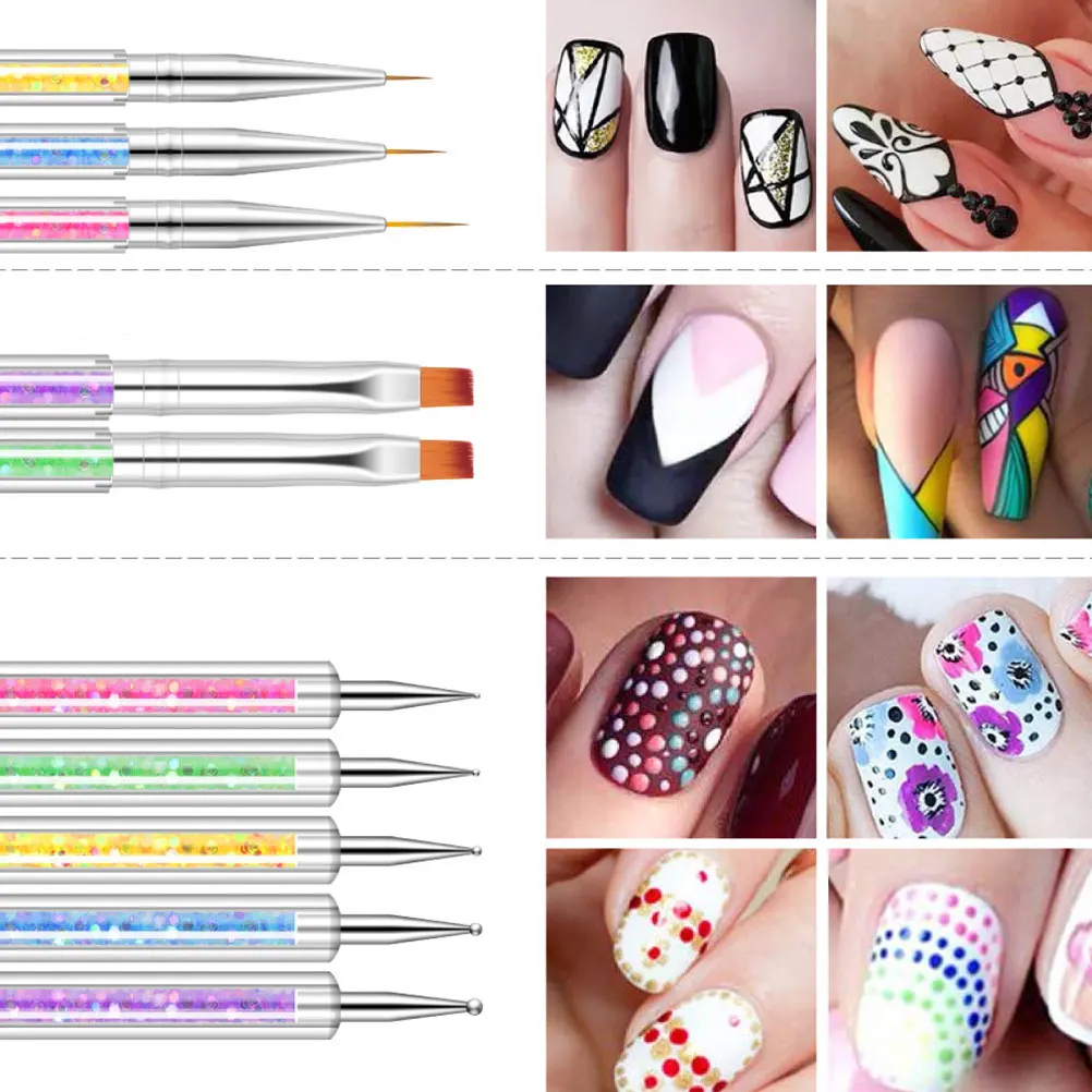 

Nail Art Pen Manicure Dotting Tools Professional Brushes Supplies Fingernail Kit ABS Durable Elegant Creative Decor Practical