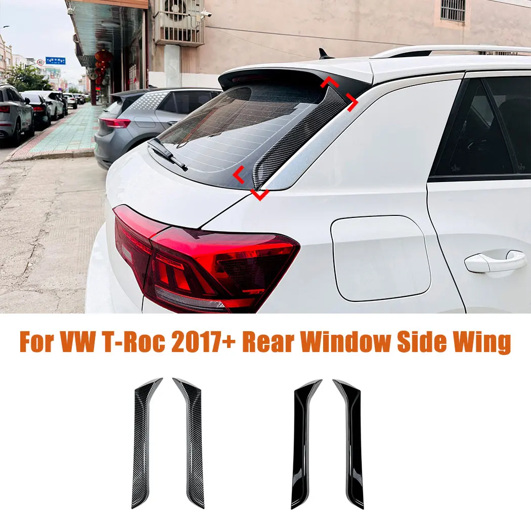 For VW T-Roc 2017+ Car Rear Window Tail Side Wing Spoiler Splitter Stickers Body Exterior Styling Decoration Accessories Kit