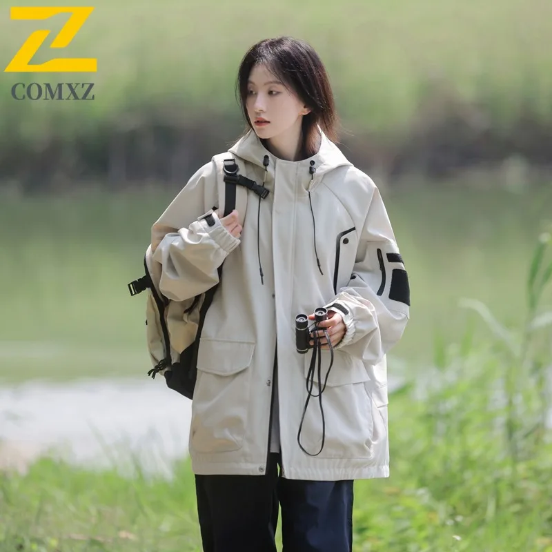 

COMXZ 2025 Men Women Couple Fake Two Piece Casual Jacket Autumn Trendy Loose Fit Versatile Lightweight Comfortable Coat