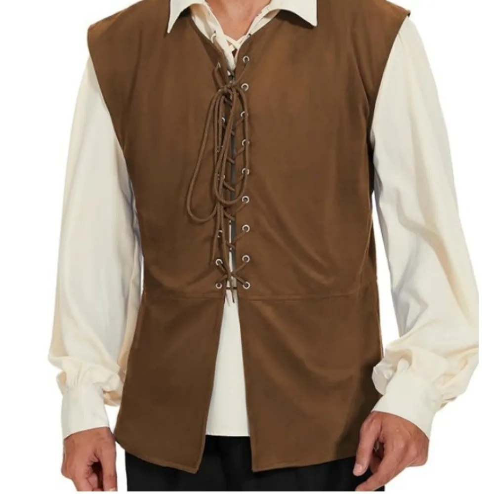 

New 2025 Medieval Renaissance Pirate Gothic Steampunk Lace-up Vest