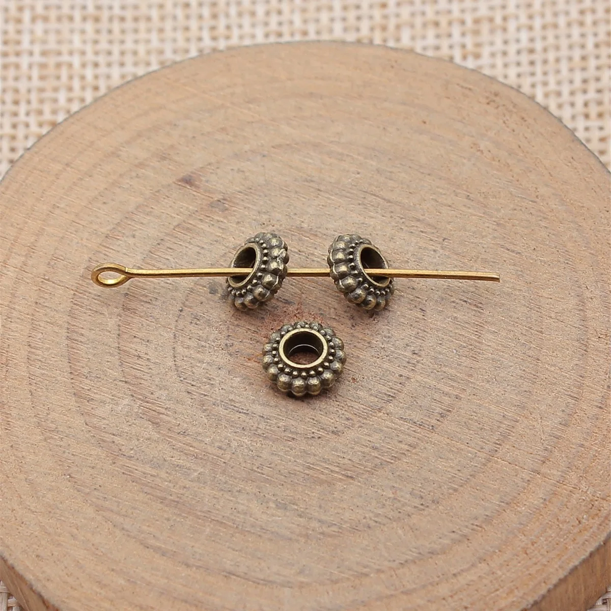 40pcs 7x7mm 3 Colors Antique Silver Color Antique Bronze Color Antique Gold Color Round Spacer Beads DIY Jewelry Accessories