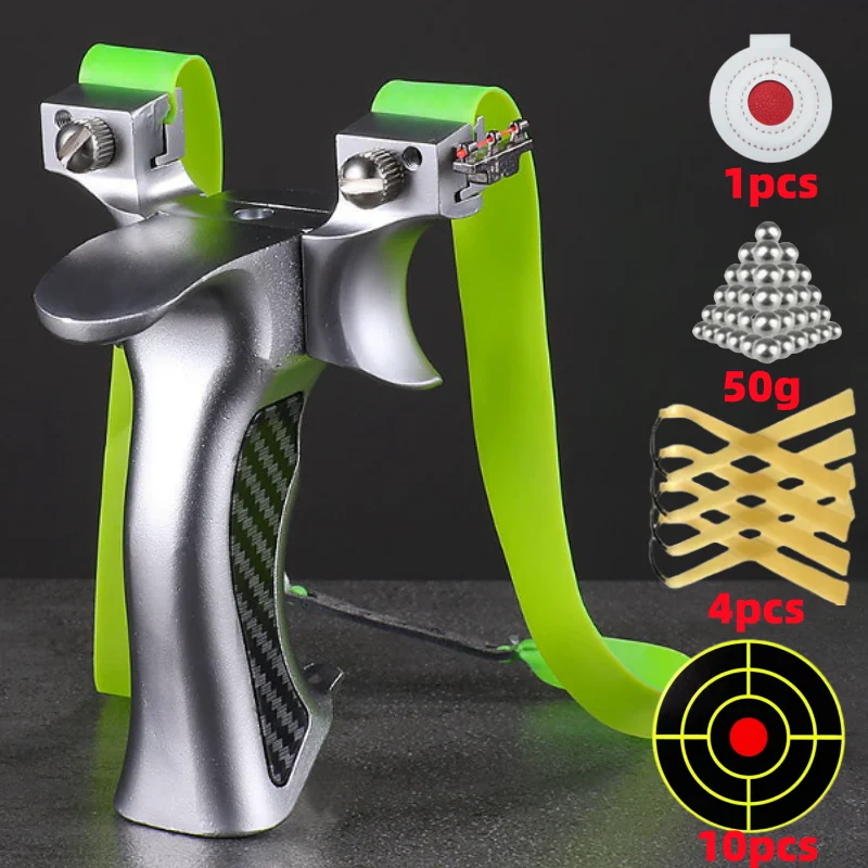 

Высокоточная металлическая рогатка из сплава, катапульта, резиновая лента, прочный набор для охоты и соревнований по охоту на открытом воздухе