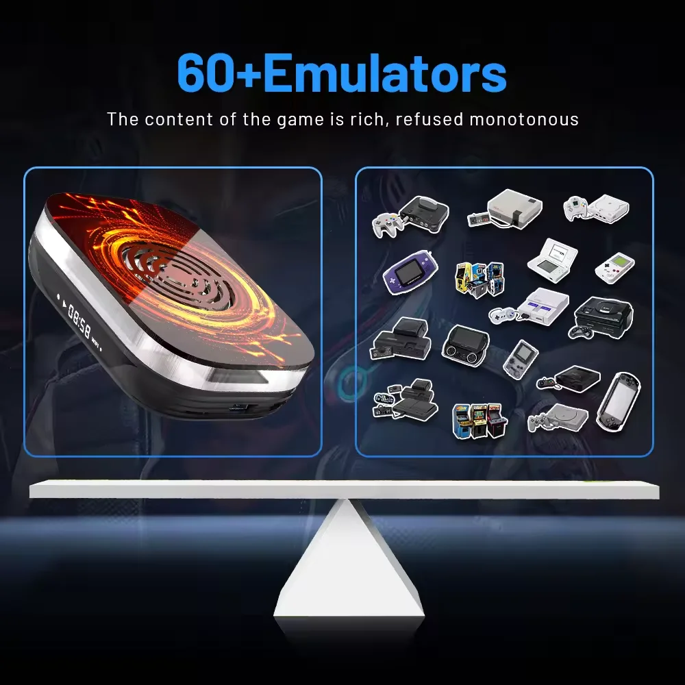 Kinhank 슈퍼 콘솔 X4 Plus 4+32G 3 in 1 60000 게임 PS1/PSP/SS/DC/N64 HD 출력 게임 콘솔용 60+ 에뮬레이터