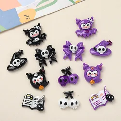 10 Pcs New Cartoon Halloween book bat Animal Series Resin Scrapbook Diy Jewelry Party Children Gift Hairpin Accessories A8