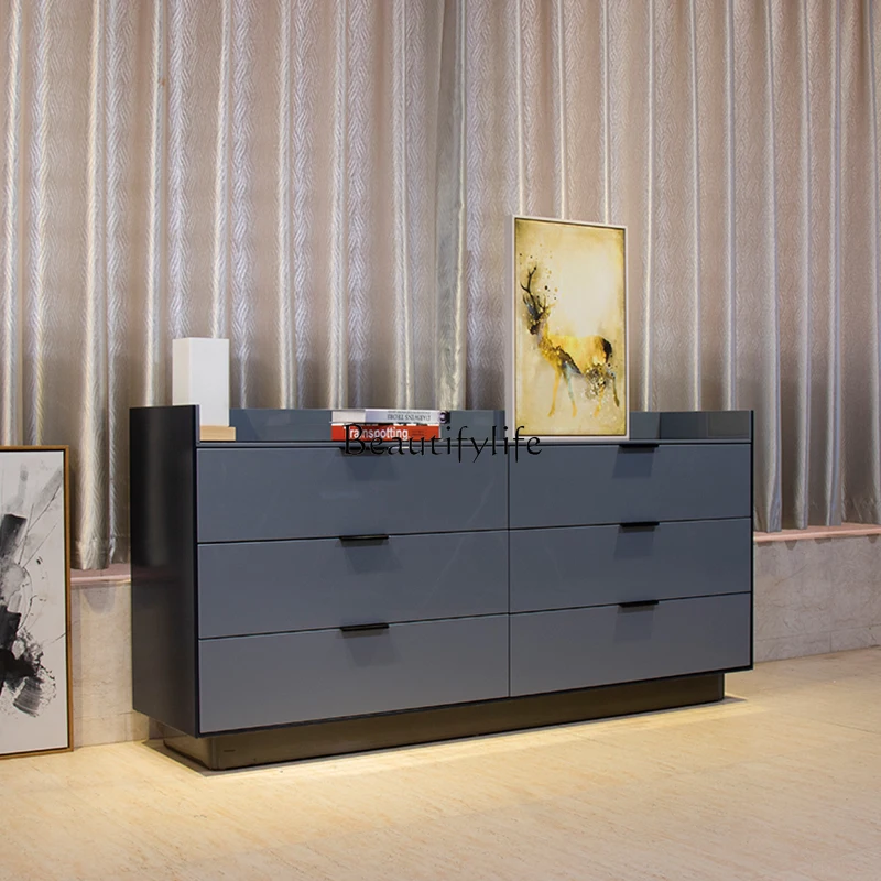 

5Italian minimalist four-chest cabinet high-end bedroom piano paint chest of drawers