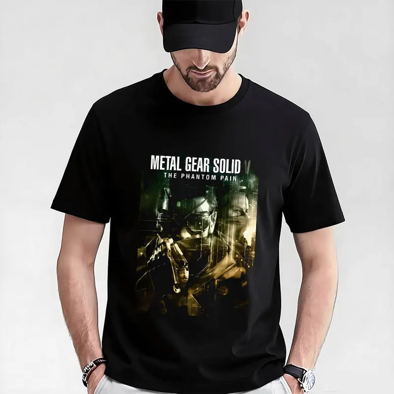 Metal Gear Solid MGS Game Gift T‑Shirt for Gamer 0315 Unisex Cotton Short Sleeve Tees Solid Snake Graphic Print Streetwear Tops
