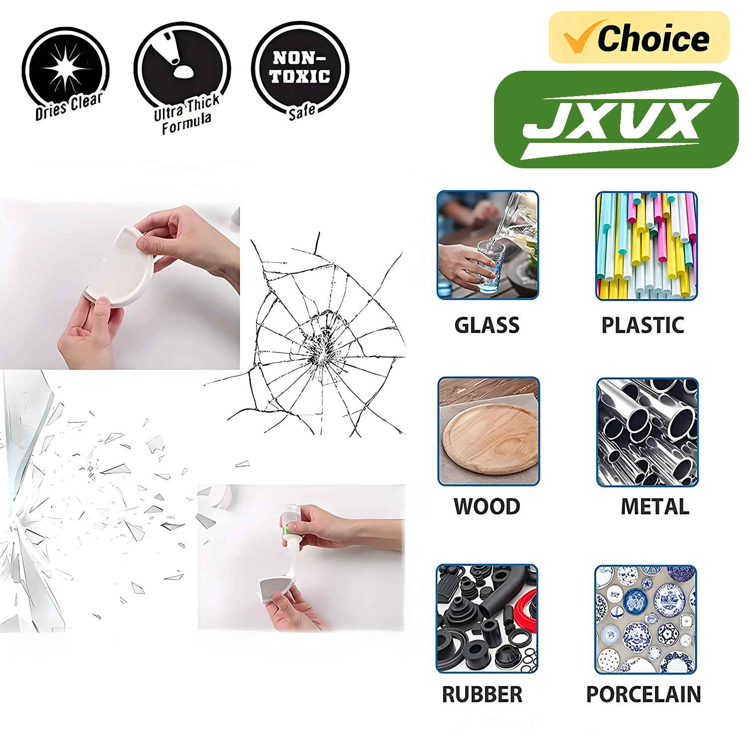 لوليفل 50 جرام غراء لحام عالي القوة - غراء فائق القوة عالمي للصمغ الفائق الفائق للزجاج المعدني الخزفي الراتنجي