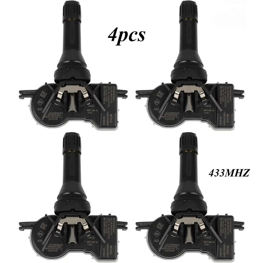 

Датчик давления в шинах (4 шт.) для Alpine A110, Nissan NV200, X-Trail T32, Renault Espace V, Megane, TPMS 433 МГц, 40700-4CB0A, 40700-4CB0B
