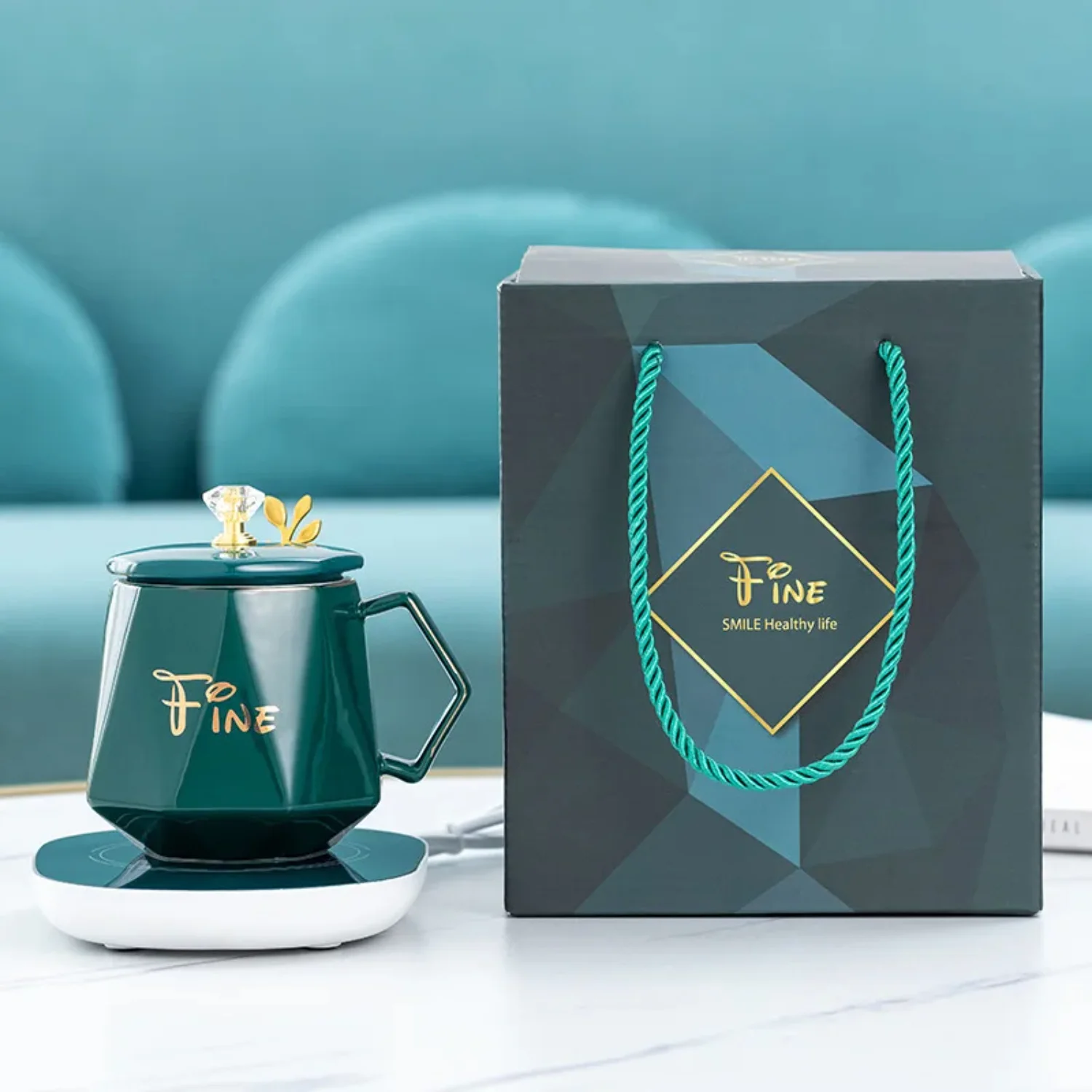 Nordic Style Ceramic Coffee Mug with Lid - Elegant Porcelain Tea Cup Set - Gift for Tea Lovers