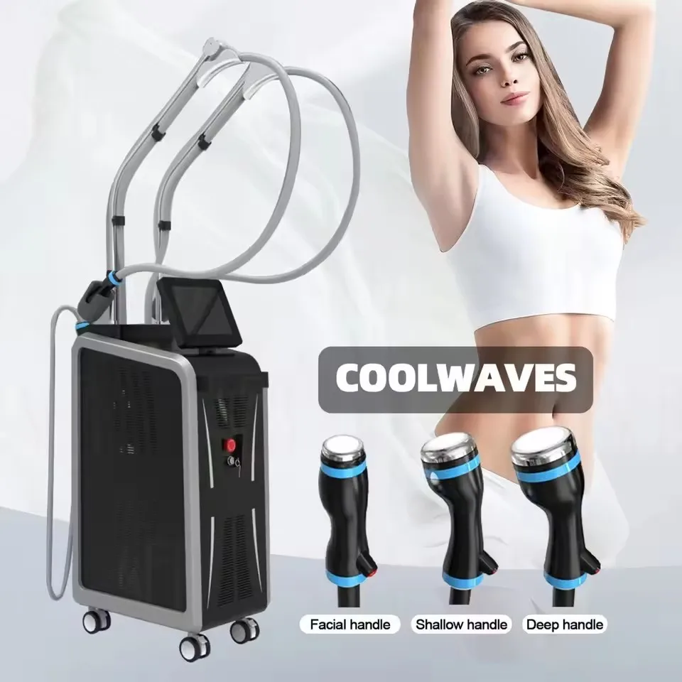 Vertical 3 Handles 2.45ghz Ice-Microwave Fat Reduction Weight Loss Coolwave Body Slimming Eliminate Double Chin Massager Machine