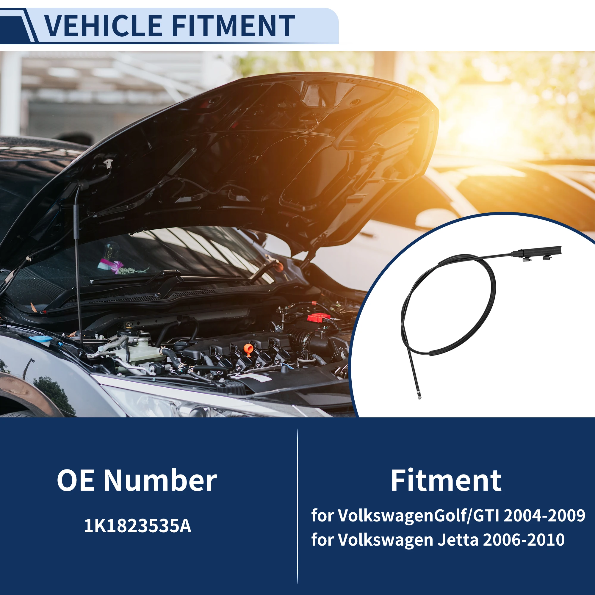 

UXCELL Hood Latch Release Cable for VolkswagenGolf/GTI 2004-2009 No.1K1823535A