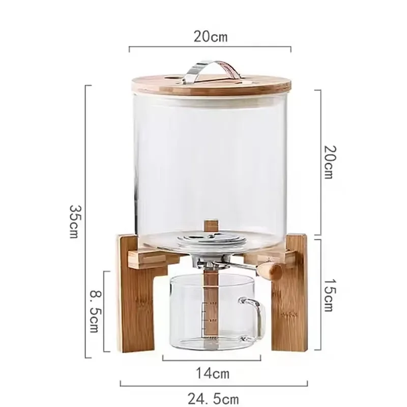 eco-friendly-5l-8l-glass-tank-container-freshness-preserving-bamboo-lid-tap-kitchen-food-storage-rice-dispenser-for-party-use