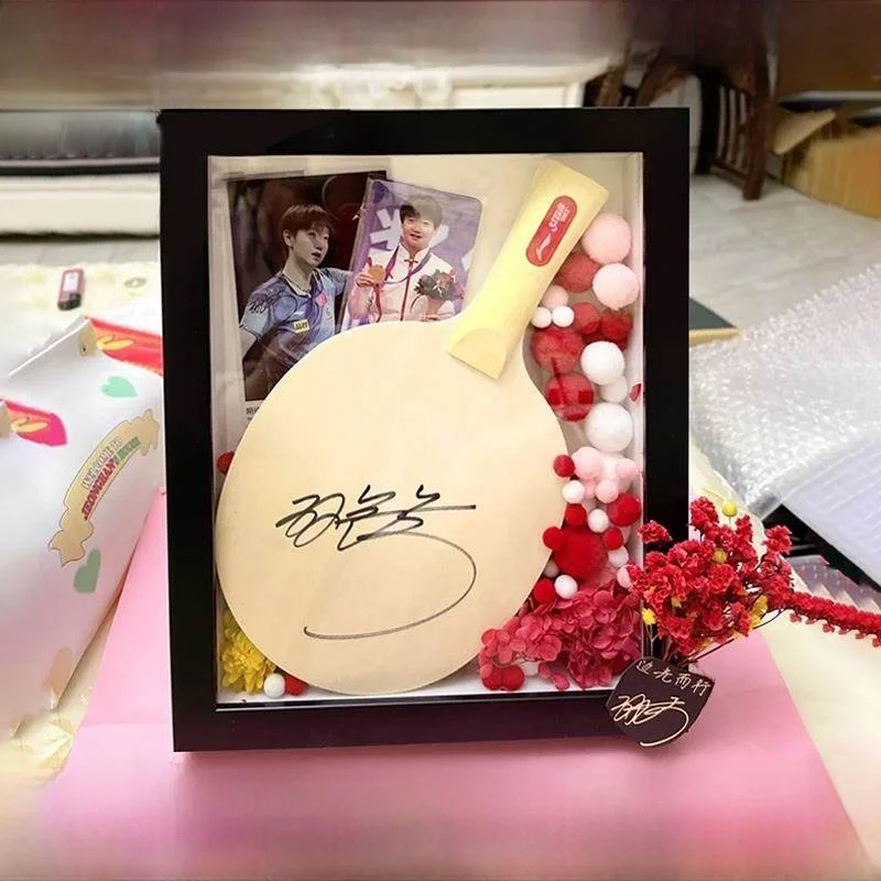 european-style-long-rectangle-pong-racket-frame-celebrity-signature-display-case-dustproof-storage-box-creative-gift