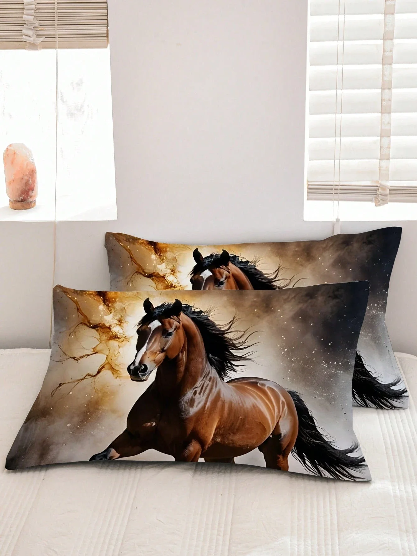 Animal Horse Bedding Sets Powerful Wildlife Hyper-Realisti Style 3PCS Duvet Cover 2Pillowcases For Kids Adult Home Decoration