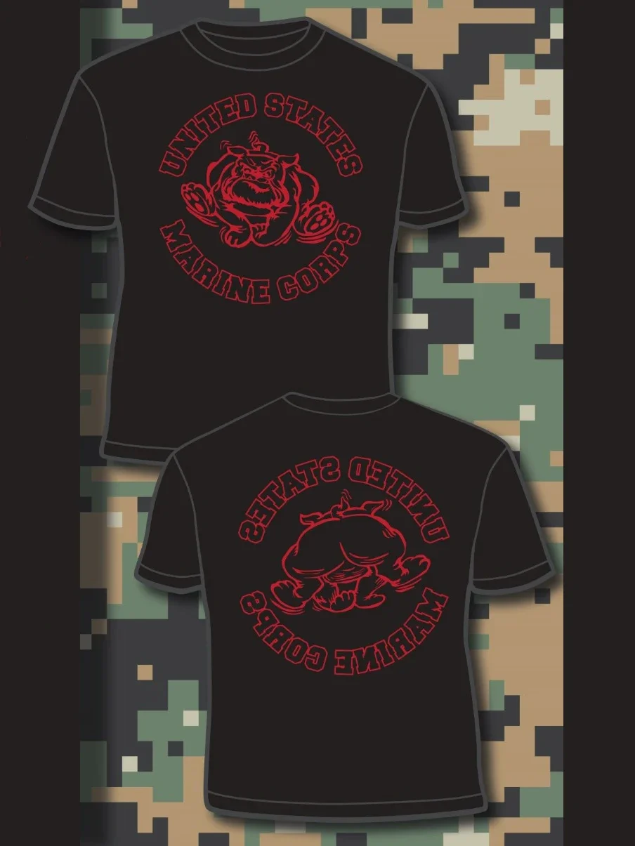 US Marine Corps Bulldog Old Corps T-Shirt Short Sleeve Casual 100% Cotton O-Neck Summer Mens T-shirt Size S-3XL