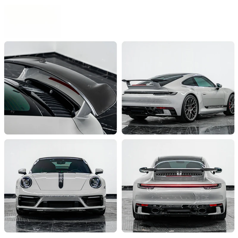 High Quality Dry Carbon Fiber Double‑Deck Rear Trunk Spoiler Exterior Modification Accessories 992
