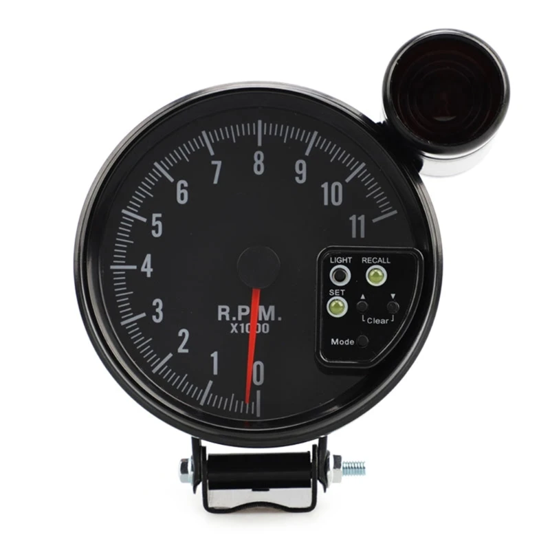 5'' 127mm Car Meter Tachometer Gauges 0-11000RPM Analogs Black Case With 7 Color LED For 4 6 8 Cylinders