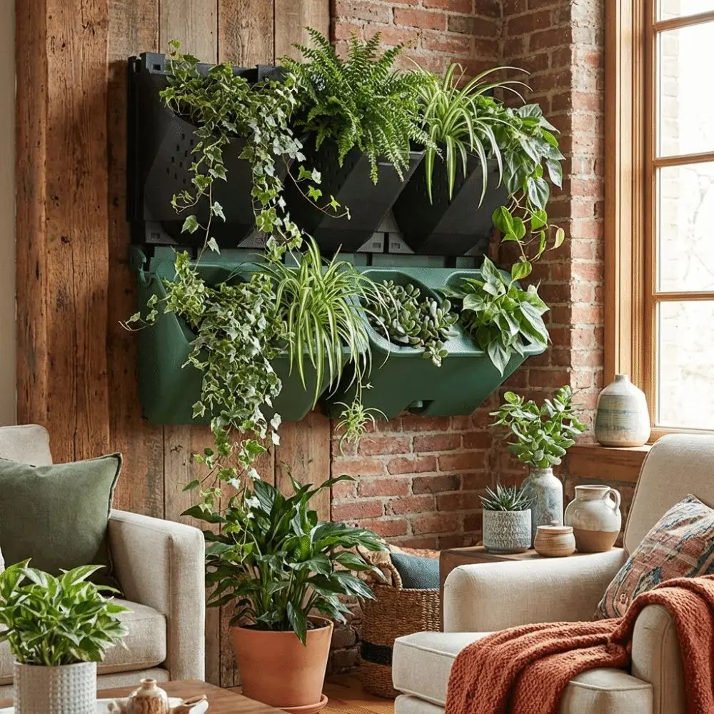 2/3 Holes Wall Flowerpot Plastic Self Watering Plants Grow Container Wall Mounted Drainage Holes Vertical Planter