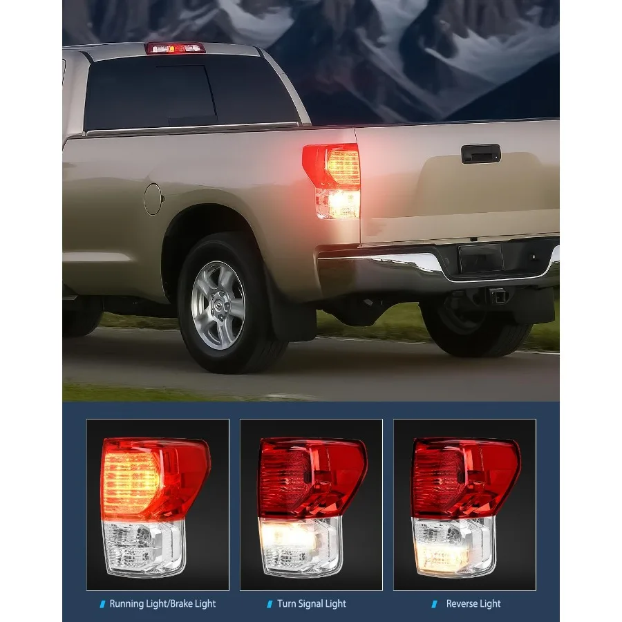 مجموعة الضوء الخلفي متوافقة مع 20072013 Tundra الخلفية الذيل ضوء استبدال مصباح OE نمط للسائق والركاب الجانب Dur