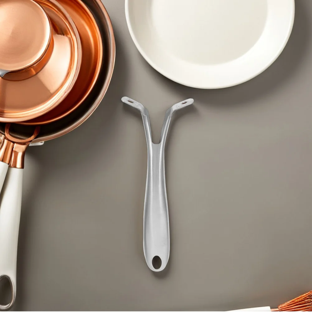 

2pcs Stainless Steel Pot Handle Thickened Sandblasted Plate Even Heat Dual Hole Grip Universal For Induction Gas Stove Easy