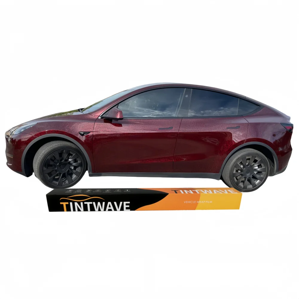 1,52x18 м кованое углеродное волокно, виниловая пленка для изменения цвета автомобиля, самоклеящаяся ПЭТ-материал, защита тела, без пузырьков, красная краска