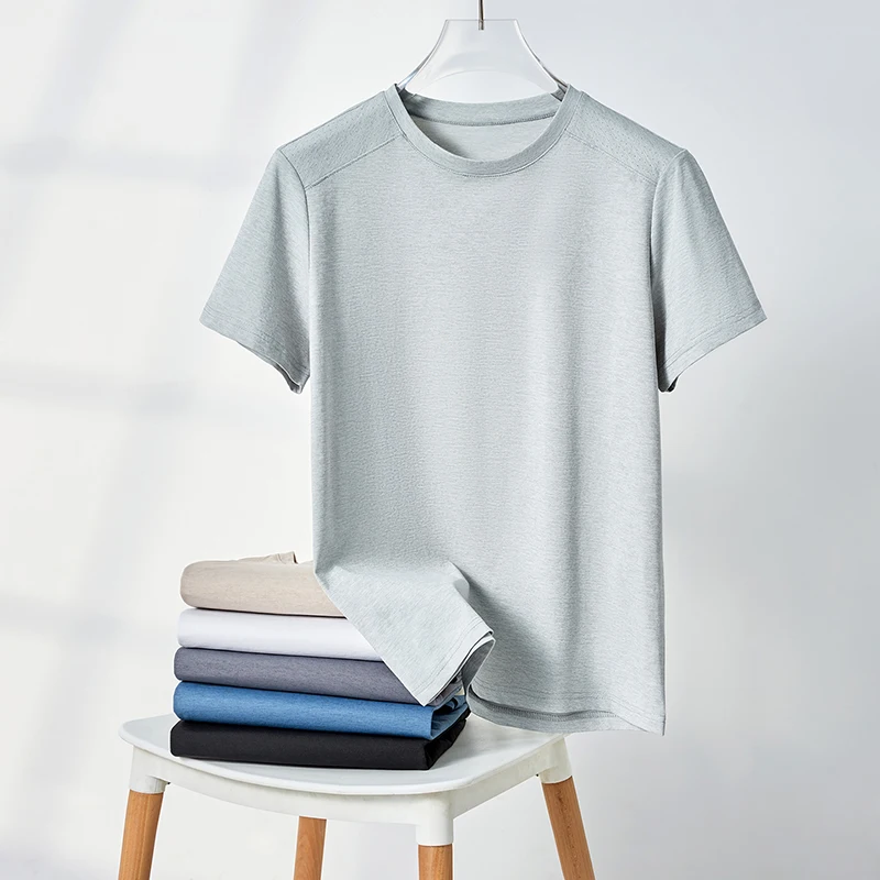Cool Touch Schulter-Mesh-Perforiertes T-Shirt für Herren Rundhals Raglan Stretch Atmungsaktiv Anti-Schweiß Jogging Walking Basis-Bekleidung – Detail 28