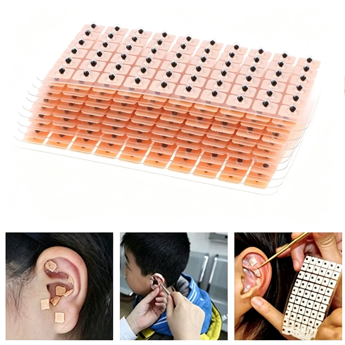 600 Count Ear Seeds for Women Men Christmas Gift Magnetic Ear Seeds Acupuncture Stickers Way to Solve Headache Back Pain Stress