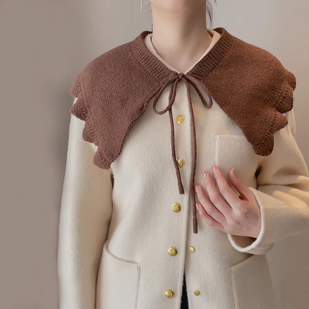 

Изумительный вязаный воротник-пелерина «Питер Пэн» 2026 года: мягкий, тонкий, осенне-зимний, для защиты шеи